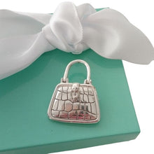 Load image into Gallery viewer, Napier 1980s Silverplated Satchel Bag Purse Brooch Pin
