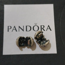 Load image into Gallery viewer, Pandora Retired Sterling Silver Cosmic Stars Set Of 2 Clips, 791286cfpmx
