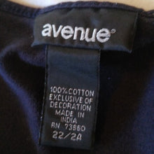 Load image into Gallery viewer, Avenue Navy Embroidered Tunic Blouse, size 22/24

