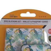 Load image into Gallery viewer, RFID Blocking Wallet &amp; Passport Cover Set, Tropical Birds
