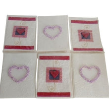 Load image into Gallery viewer, Mulberry Paper Saa Thai Art Greeting Cards, set 6, Valentine Hearts
