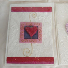 Load image into Gallery viewer, Mulberry Paper Saa Thai Art Greeting Cards, set 6, Valentine Hearts

