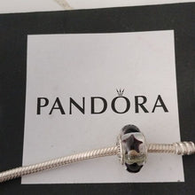 Load image into Gallery viewer, Pandora Murano Black Stars Charm Bead ALE 925 790908 Sterling …
