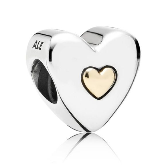 Pandora Sterling Silver Happy Anniversary Charm with 14K Gold Heart - 791290