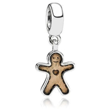 Load image into Gallery viewer, Pandora Retired Sterling Silver Gingerbread Man Dangle Christmas Bead 790997EN29
