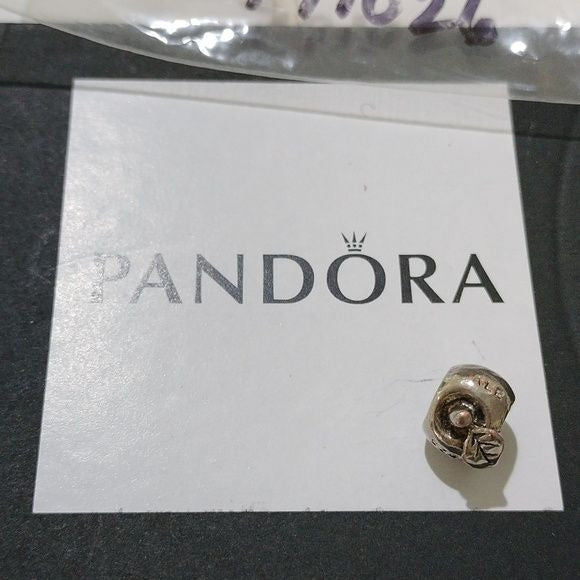 Pandora Retired Sterling Silver 14k gold Education Apple of my Eye Charm-791026