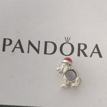 Load image into Gallery viewer, Pandora Sterling Silver Christmas Puppy Dog Charm w/ Red Enamel 791769en39
