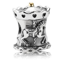 Load image into Gallery viewer, Pandora Sterling Silver + 14K Gold Carousel Merry Go Round Horse Bead - 791236
