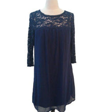 Load image into Gallery viewer, A.U.W. Navy Blue Lace Baby doll Dress,  size 4
