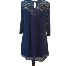 Load image into Gallery viewer, A.U.W. Navy Blue Lace Baby doll Dress,  size 4
