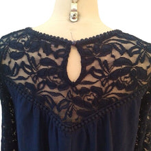 Load image into Gallery viewer, A.U.W. Navy Blue Lace Baby doll Dress,  size 4
