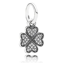Load image into Gallery viewer, Pandora Retired Sterling Silver Symbol of Lucky in Love Clover Dangle with Clear Zirconia - 791309CZ
