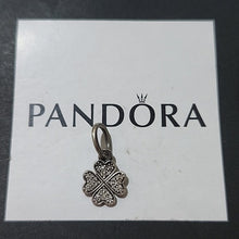 Load image into Gallery viewer, Pandora Retired Sterling Silver Symbol of Lucky in Love Clover Dangle with Clear Zirconia - 791309CZ

