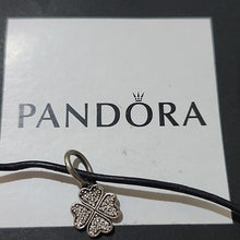 Load image into Gallery viewer, Pandora Retired Sterling Silver Symbol of Lucky in Love Clover Dangle with Clear Zirconia - 791309CZ
