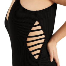Load image into Gallery viewer, PINK Victoria's Secret STRAPPY SIDE RIBBED ONE-PIECE, Black, Size XL
