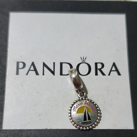 Pandora Sterling Silver Marco Island Florida Sailboat Dangle Charm 791169