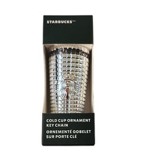 Load image into Gallery viewer, Starbucks Silver Grid Cold Cup Keychain
