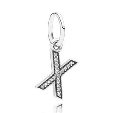 Load image into Gallery viewer, Pandora Sterling Silver Alphabet Letter X Dangle w/ Clear Zirconia - 791336cz
