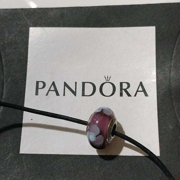 Pandora Sterling Silver Purple + Blue Flowers For You