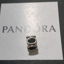 Load image into Gallery viewer, Pandora Retired Sterling Silver with Black Zirconia Oval Lights Bead - 790311CZK
