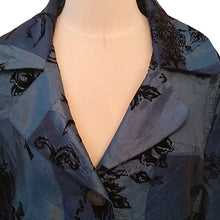 Load image into Gallery viewer, Susan Graver Floral Blazer, Multicolor Dark Teal, Size  Large
