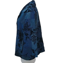 Load image into Gallery viewer, Susan Graver Floral Blazer, Multicolor Dark Teal, Size  Large
