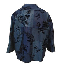 Load image into Gallery viewer, Susan Graver Floral Blazer, Multicolor Dark Teal, Size  Large
