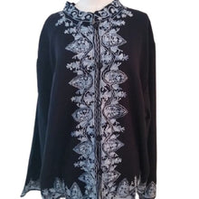 Load image into Gallery viewer, Take Two Embroidered Long Sleeved Jacket, Navy, Size  3X
