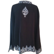 Load image into Gallery viewer, Take Two Embroidered Long Sleeved Jacket, Navy, Size  3X
