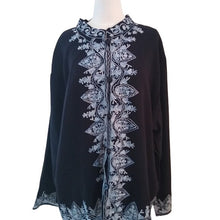 Load image into Gallery viewer, Take Two Embroidered Long Sleeved Jacket, Navy, Size  3X
