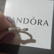 Load image into Gallery viewer, Pandora Sterling Silver Sparkling Bow Ring w/Clear Zirconia - 190906CZ Size 4.5

