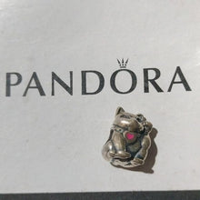 Load image into Gallery viewer, Pandora Sterling Silver Lucky Cat Animal Bead w/ Red Enamel - 790989EN05
