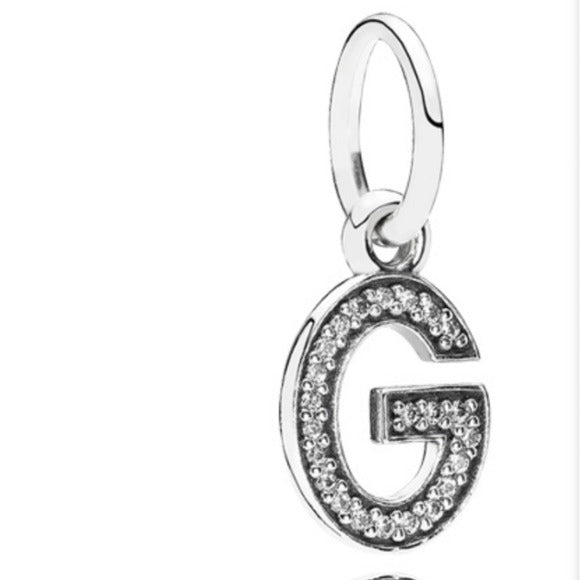 Pandora Sterling Silver Initial G Pendant with Clear Zirconia 791319CZ