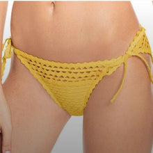 Load image into Gallery viewer, Robin Piccone Chira pique Side Tie Bikini Bottoms, Sun Glow, Medium
