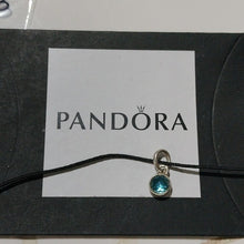 Load image into Gallery viewer, Pandora Sterling Silver March Birthday Droplet w/ Aqua Blue Pendant - 390396nab
