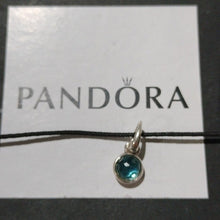 Load image into Gallery viewer, Pandora Sterling Silver March Birthday Droplet w/ Aqua Blue Pendant - 390396nab
