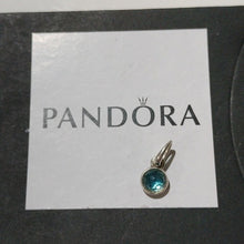 Load image into Gallery viewer, Pandora Sterling Silver March Birthday Droplet w/ Aqua Blue Pendant - 390396nab
