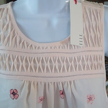 Load image into Gallery viewer, Elle Smocked Tank Floral Career Blouse, Pale pink/Peach/Black, Size Large
