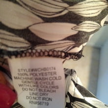Load image into Gallery viewer, Notations Woman Black White Shiny Career Blouse with bell sleeves, size 2X
