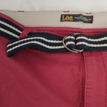 Load image into Gallery viewer, Lee Men's Walker Flat Front Shorts with Belt, Burnt Red,  size 40

