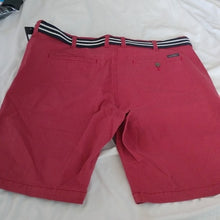 Load image into Gallery viewer, Lee Men's Walker Flat Front Shorts with Belt, Burnt Red,  size 40
