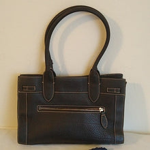 Load image into Gallery viewer, Dooney &amp; Bourke Black Leather East West Mini Tassel Satchel Bag Purse
