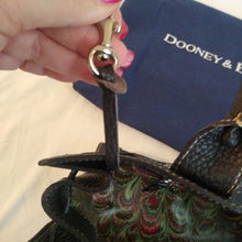 Load image into Gallery viewer, Dooney &amp; Bourke Black Leather East West Mini Tassel Satchel Bag Purse
