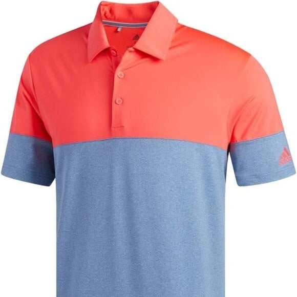 Adidas Golf Ult Blocked Polo, Dark Marine/Shock Red, Size Medium