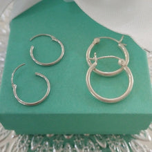 Load image into Gallery viewer, Sterling Silver Hoop Earrings, 2 pair
