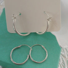 Load image into Gallery viewer, Sterling Silver Hoop Earrings, 2 pair
