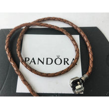 Load image into Gallery viewer, Pandora Moments Double Leather Bracelet, Brown, 590705CBN-D  14.96"
