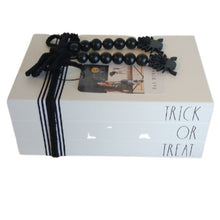 Load image into Gallery viewer, Rae Dunn HALLOWEEN Decor TRICK OR TREAT Wooden Book Stack
