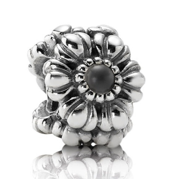 Pandora Sterling Silver June Birthday Blooms Bead w/ Grey Moonstone - 790580msg