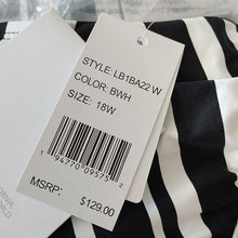 Load image into Gallery viewer, La Blanca Archistripe Crossback One piece Swimsuit, Black + White, 18W
